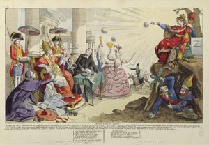 Caricatura de las Bulas Papales del siglo XVIII de French School