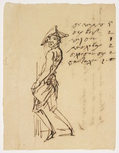 Caricatura de un joven soldado de French School