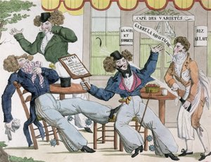 Caricatura del Café des Varietes, principios del siglo XIX