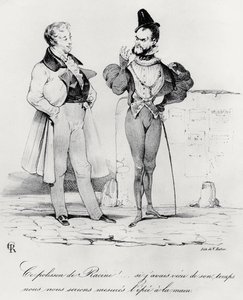 Caricatura de los Dramas Románticos en la época de Hernani de Victor Hugo (1829)