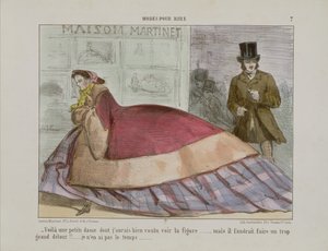 Caricatura del miriñaque, de Modes Pour Rire de French School
