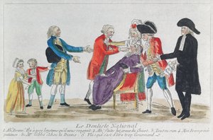 Caricatura de la nacionalización de los bienes de la iglesia en Francia durante la Revolución Francesa, 1792