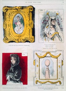 Caricaturas de pintores, Franz Xavier Winterhalter, Glaize Fils, ilustración de Le Salon pour Rire de French School