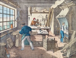 Taller de carpinteros, c.1860 de French School