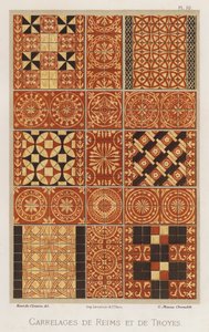 Baldosas de Reims y Troyes de French School