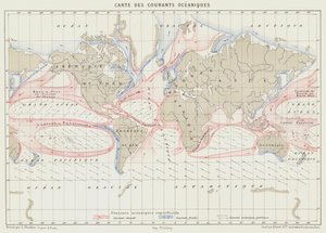 Mapa de las corrientes oceánicas de French School