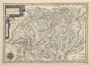Mapa general de los trece cantones de Suiza, Vallay, Ligues, Grise, Maison-Dieu y Valteline