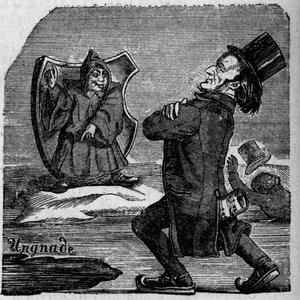 Caricatura del compositor alemán Richard Wagner (1813-1883)