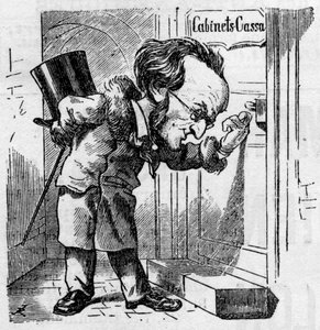 Caricatura del compositor alemán Richard Wagner (1813-1883) de French School