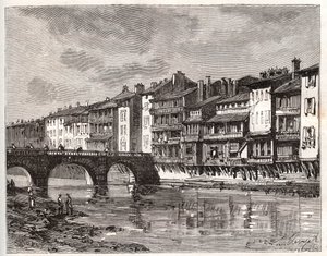 Castres - Languedoc-Rosellón-Mediodía-Pirineos - grabado en “La Francia ilustrada: geografía, historia, administración estadística” por V.-A. Malt-Brown. 1884 de French School