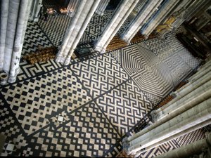 Catedral de Amiens: laberinto en el suelo (Somme 80) de French School