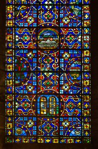 Catedral de Chartres, detalle de la vidriera de la paz