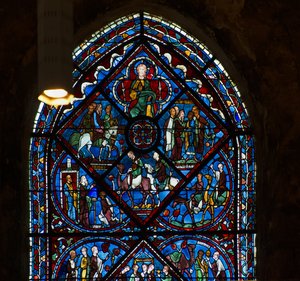 Catedral de Chartres, vidriera: la vida de José, (detalle)