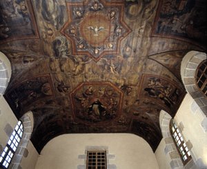 Techo del antiguo convento dominicano (hospital) (1664). Pintura del siglo XVII. Dinan, Costas de Armor (22) de French School