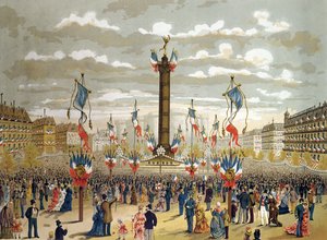 Celebración del Catorce de Julio en la Plaza de la Bastilla, París, 14 de julio de 1880 de French School