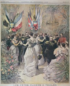 Celebraciones en honor a la visita de la flota rusa en Toulon, portada de Le Petit Journal, 21 de octubre de 1893 de French School