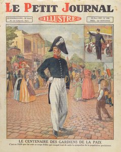 Centenario de los Gardiens de la Paix, ilustración de portada de Le Petit Journal, 24 de marzo de 1929 de French School
