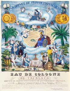 Certificado de una Eau de Cologne hecha por J.F. Vourloud, c.1825 de French School