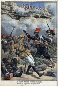 Chad, Emboscada en Abir Taouil (Abir-Taouil), muerte del Capitán Fiegenschuh, ilustración de 