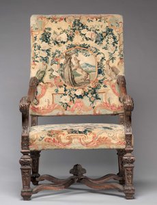 Silla, fabricante Fábrica de Savonnerie, antes de 1717 de French School