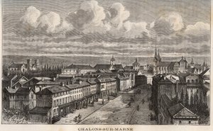 Champagne-Ardenne, Marne (51), Châlons-sur-Marne (actual Châlons-en-Champagne) - grabado en “France illustree: geographie, histoire, administración statistique” por V.A. Malt-Brown. 1884 de French School