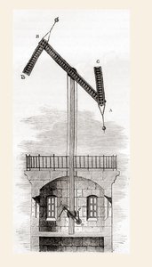 El sistema telegráfico de Chappe, de Les Merveilles de la Science, publicado hacia 1870 (grabado).
