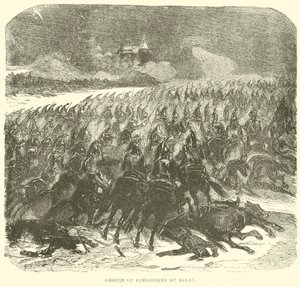 Carga de coraceros en Eylau (grabado) de French School