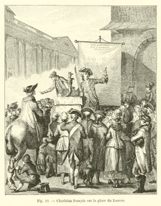 Charlatán francés en la plaza del Louvre de French School