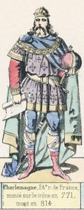 Carlomagno, 24º rey de Francia, sube al trono en 771, muere en 814 de French School