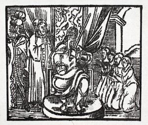 Carlomagno nombra caballeros a Reynauld, Guichard, Alard y Richardet, hijos del Duque de Aymon