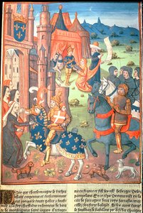 Carlomagno con sus paladines (caballeros de su séquito) (vitela) de French School