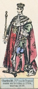 Carlos X, 70º rey de Francia, subió al trono en 1824, murió en 1836 de French School
