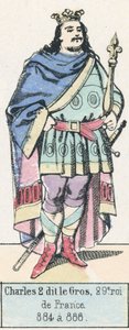 Carlos II llamado el Gordo, 29º rey de Francia, 884 a 888 de French School