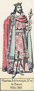 Charles III llamado el Simple, 31º rey de Francia, 898 a 929 de French School