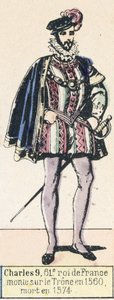 Carlos IX, 61º rey de Francia, subió al trono en 1560, murió en 1574 de French School