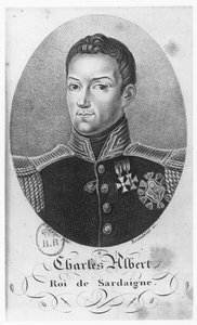 Carlos Alberto, Rey de Cerdeña (grabado) de French School