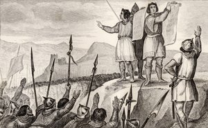 Carlos II (823-77) el Calvo y su hermano Luis el Germánico hacen un tratado en Estrasburgo en 842, de 