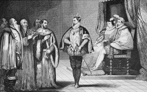 Carlos IX (1550-74) es informado por la Dieta que su hermano Enrique de Anjou (1553-1610) ha sido elegido Rey de Polonia, de 