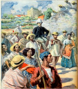 Charles Le Myre de Vilers (1833-1918) en Madagascar (intento de reconciliación entre el gobierno de Tananarive y Francia) ilustración de 