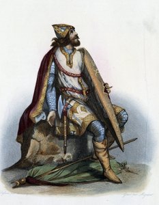 Carlos Martel (688-741) Duque de Austrasia- en "Le Plutarque français", por Mennechet, París de French School