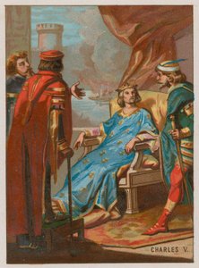 Carlos V en la batalla de Poitiers de French School