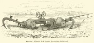 Arado para desbrozar de J Fowler, llamado arado Sutherland (grabado) de French School