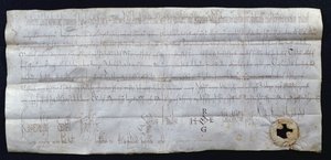 Carta firmada por Hugues I Capeto (941-996), Rey de Francia, 988