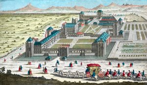 Chateau de Vincennes cerca de París - en el siglo XVIII de French School