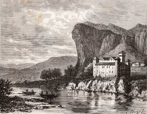 Chateau de la Caze en Lozere - grabado en “La France illustrée: geografía, historia, administración estadística” por V.A. Malt-Brown. 1884 de French School