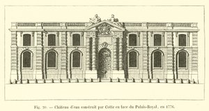 Castillo de agua construido por Cotte frente al Palais-Royal, en 1776 de French School