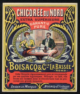 Chicoree du Nord, Boisacq y Cie la Bassee, anuncio (litografia en color) de French School