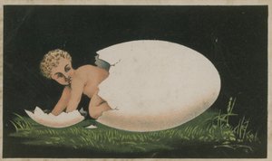 Niño emergiendo de un huevo