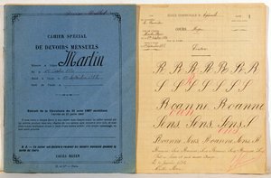 Cuaderno de ejercicios de un niño de la escuela en Epineuil, 1892 de French School