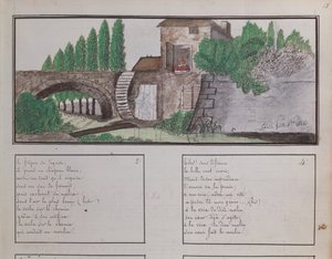 Boceto infantil de un molino de agua, 1820